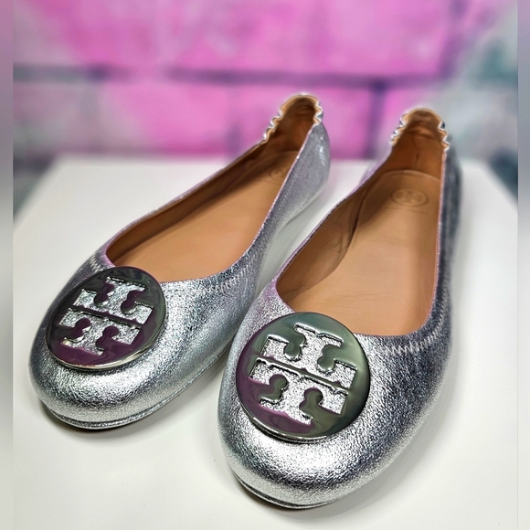Tory Burch Shoes - ON SALE THRU 3/6! NWOT Tory Burch Minnie Metallic Leather Travel Ballet Flats